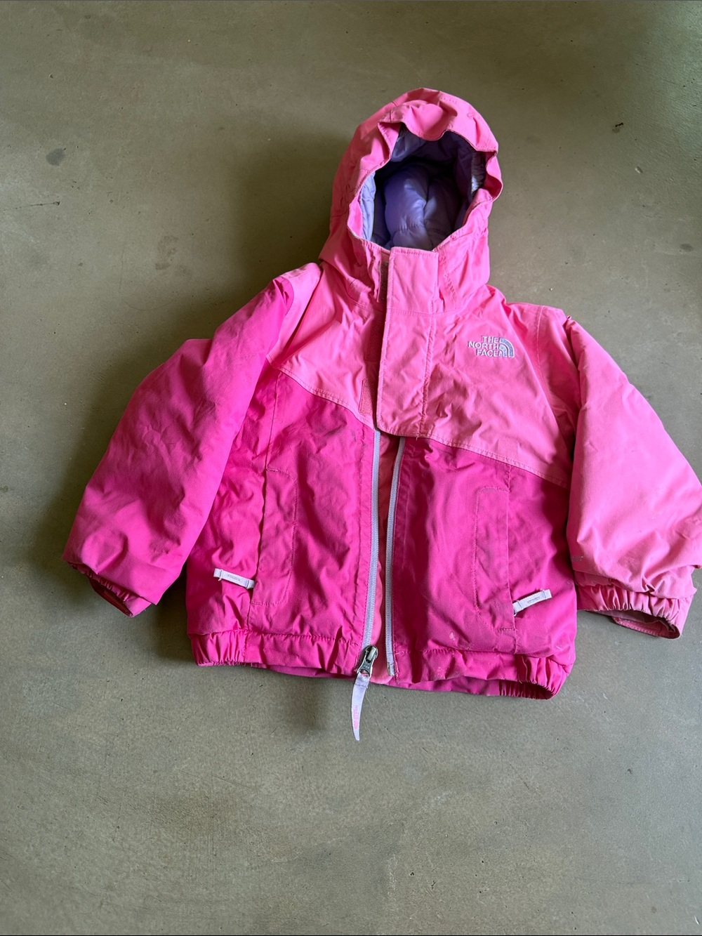 The North Face Girls' Two-Tone Pink Hooded Puffer Jacket